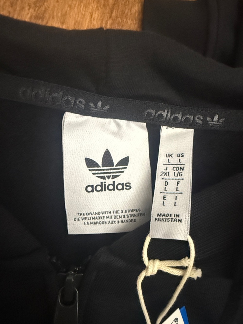 Adidas Black Graphic Logo Jacket With a Hood Size L - Picture 10 of 16